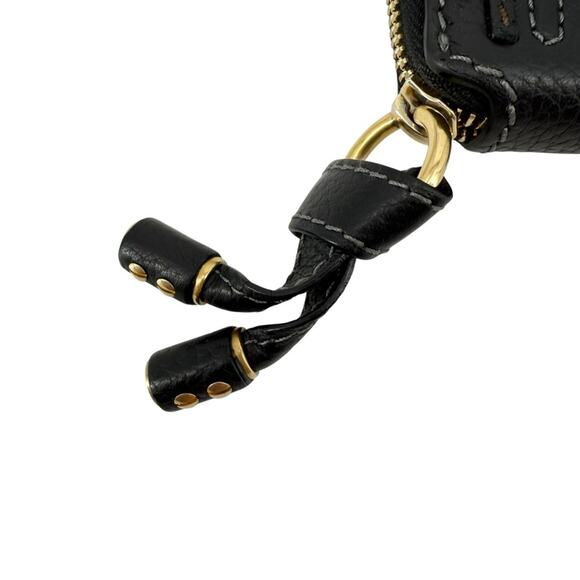 CHLOE Grained Calfskin Marcie Long Zip Around Wallet Textured Black Leather - Picture 5 of 13